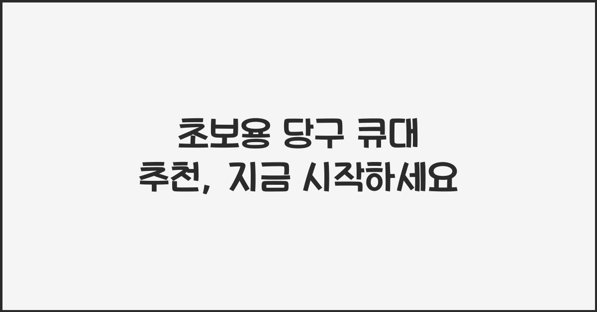초보용 당구 큐대