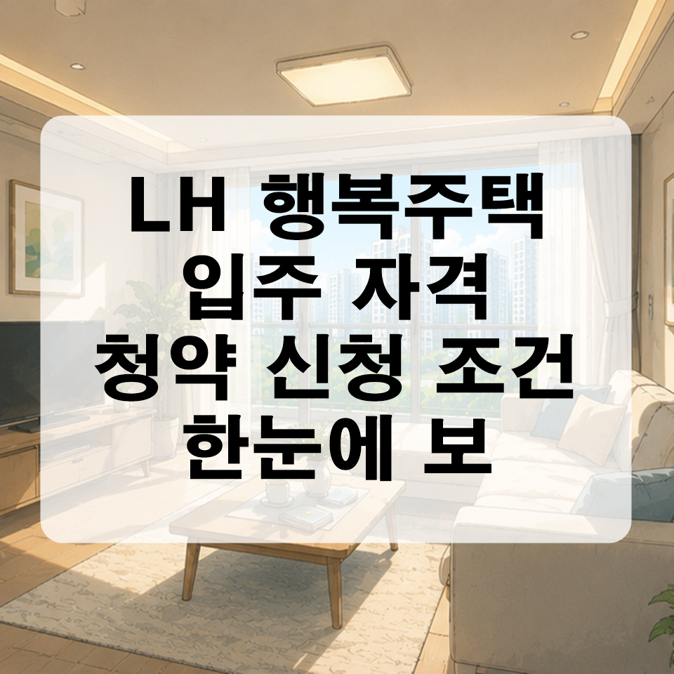 LH 행복주택 입주 자격 및 청약 신청 조건 한눈에 알아보기