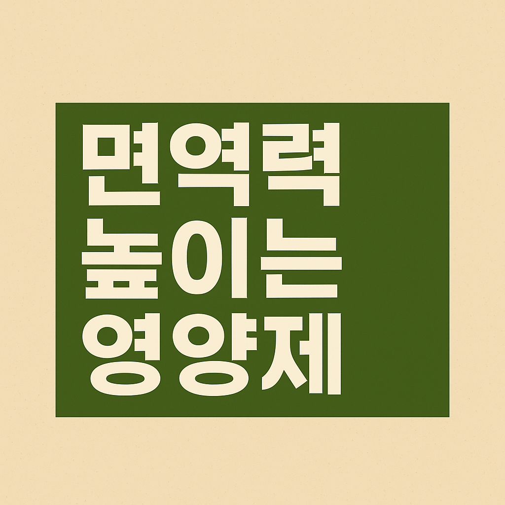 2025 면역력 높이는 영양제 TOP5