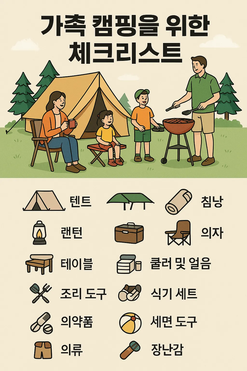 가족 캠핑 관련 사진