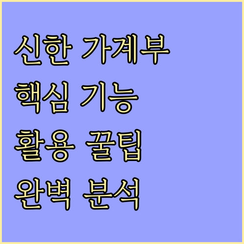 신한은행 가계부 파헤치기: 기능, 활