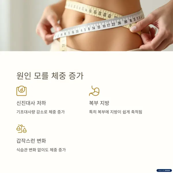 갱년기로 인한 체중 증가와 복부 지방 변화를 측정하는 모습