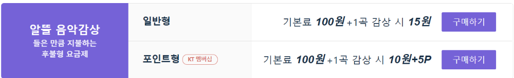 알뜰 음악감상 요금제