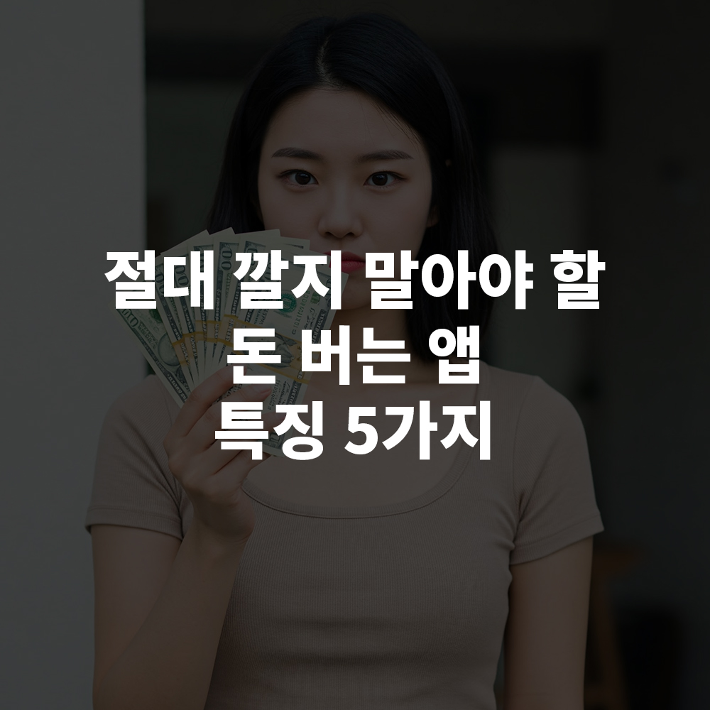 절대 깔지 말아야 할 돈 버는 앱 특징 5가지
