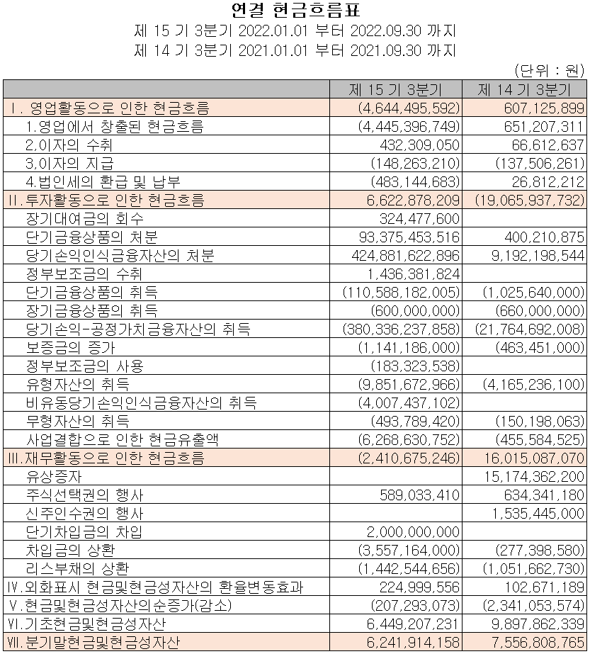 자이언트스텝 - 현금흐름표