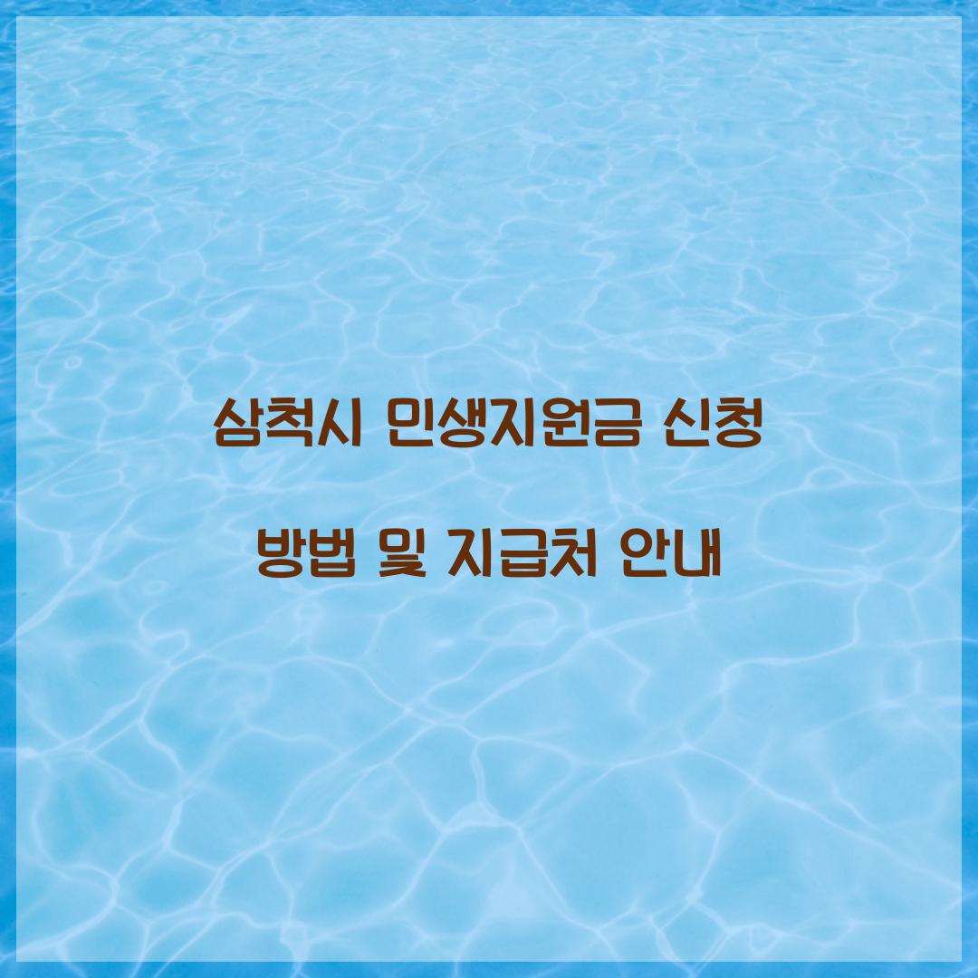 삼척시 민생지원금 신청