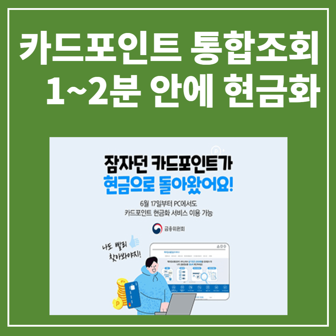 카드포인트 통합조회 하고 현금화 하는 방법