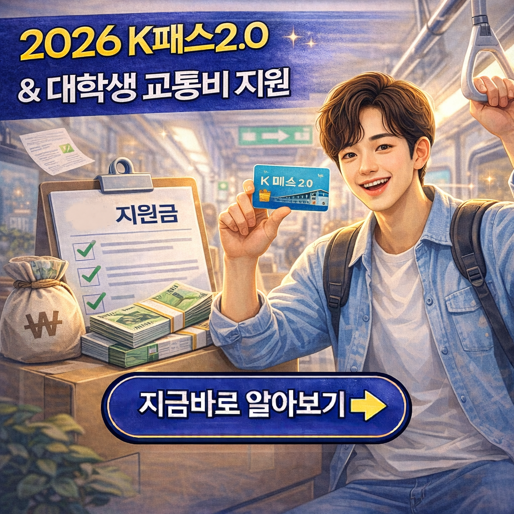 "한 달 교통비 0원?" 2026 K-패스 2.0 혜택 및 대학생 교통 복지 총정리