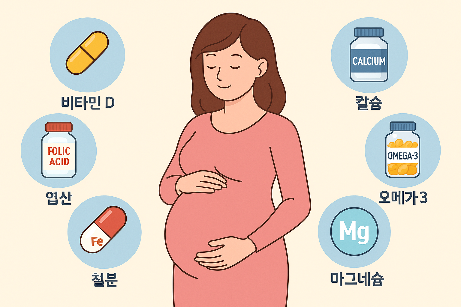 임산부 필수 영양제 6가지 설명 이미지