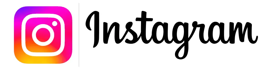 좌측 무지개색 인스타그램 마크 옆 검은글씨 Instagram