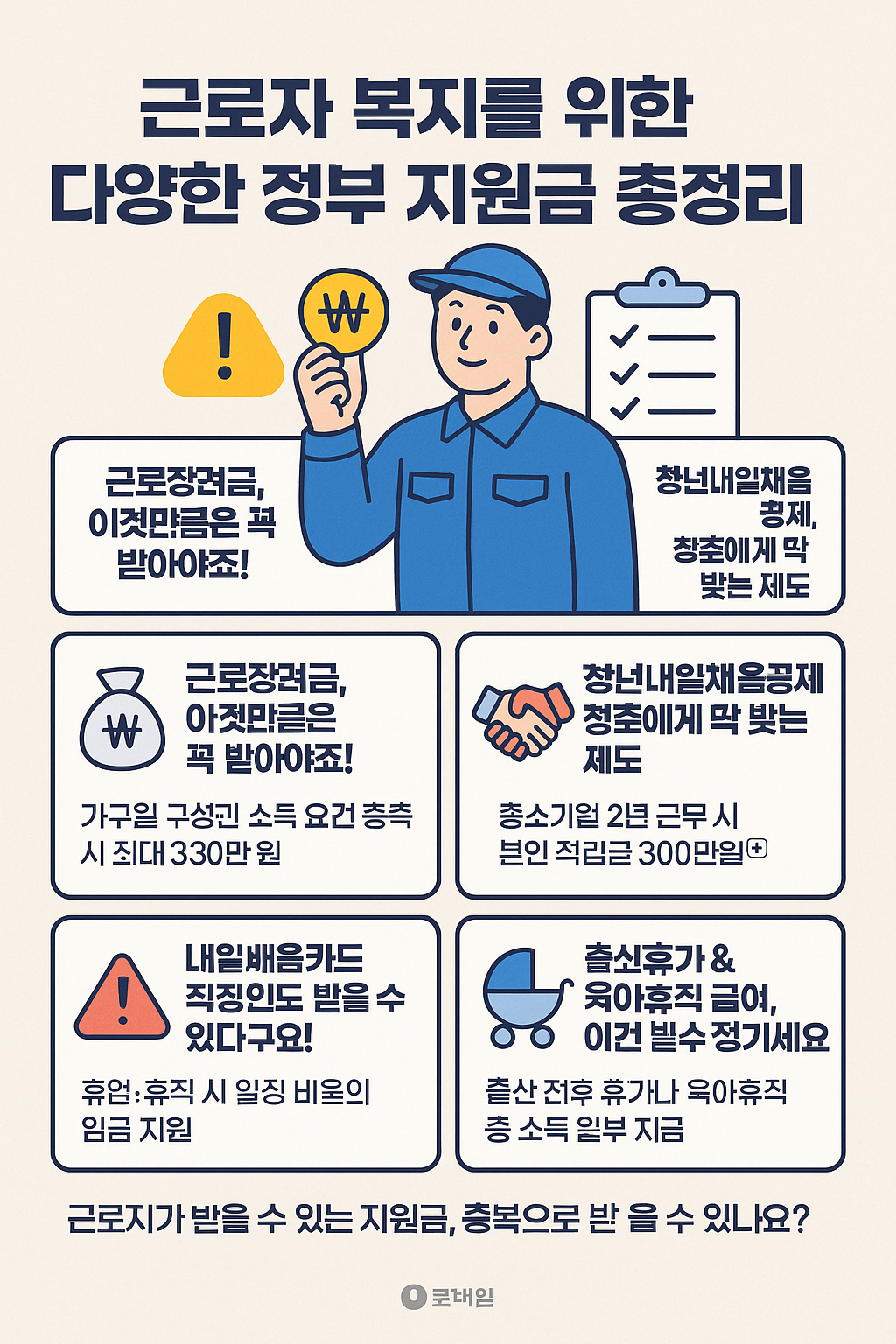 근로자라면 꼭 챙겨야 할 정부 지원금 총정리!