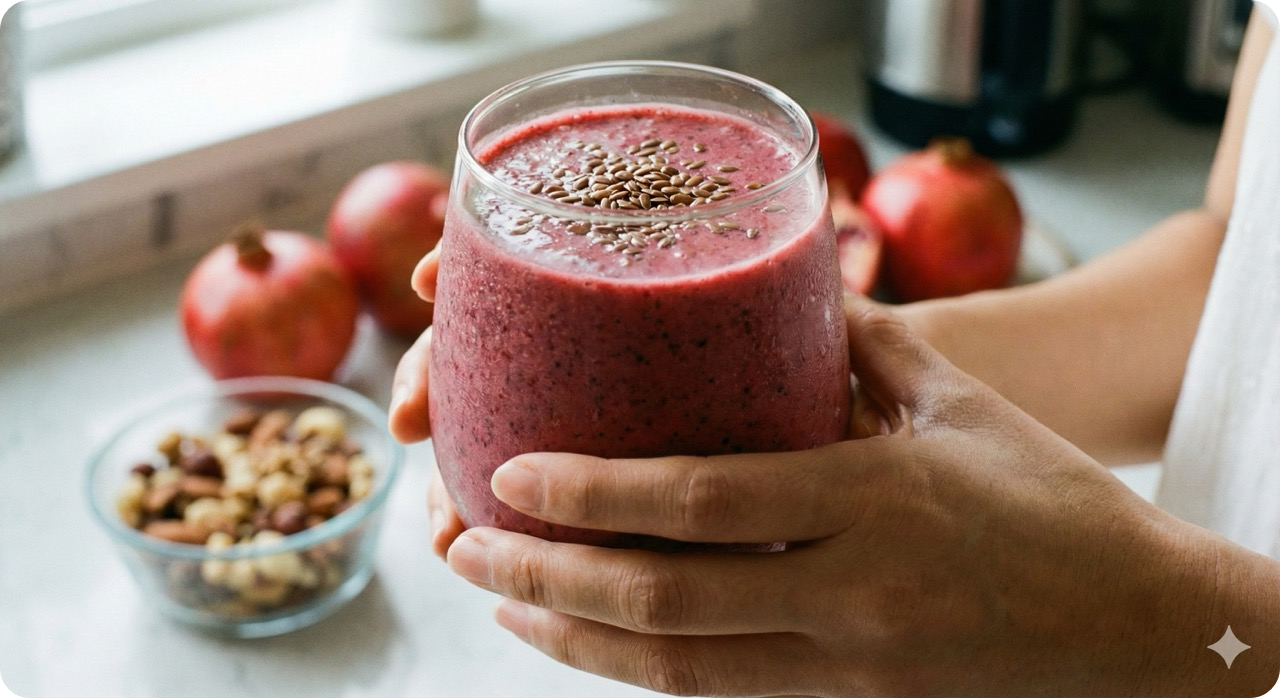 갱년기 증상 완화와 활력을 위한 간편한 슈퍼푸드 스무디와 견과류