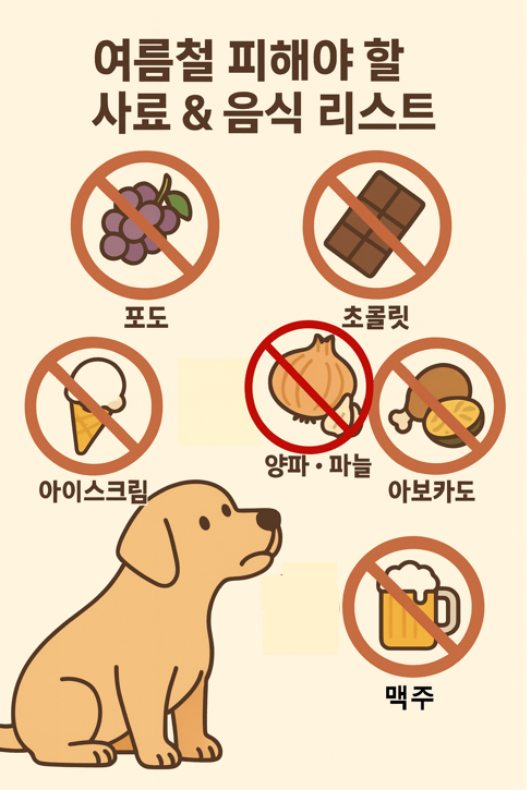 여름철 피해야 할 사료 &amp; 음식 이미지