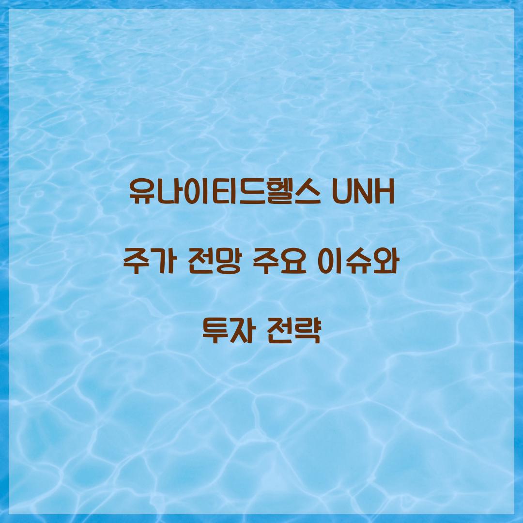 유나이티드헬스 UNH 주가 전망