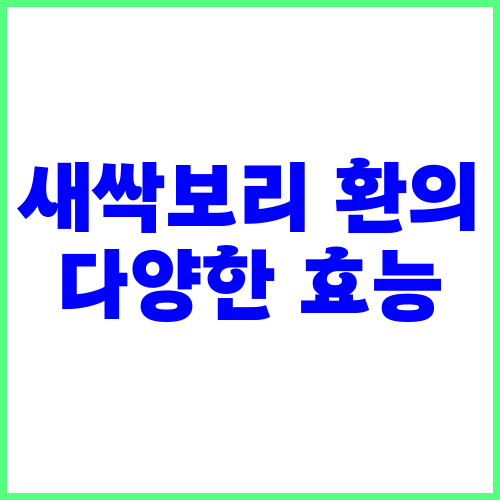 새싹보리 환의 다양한 효능
