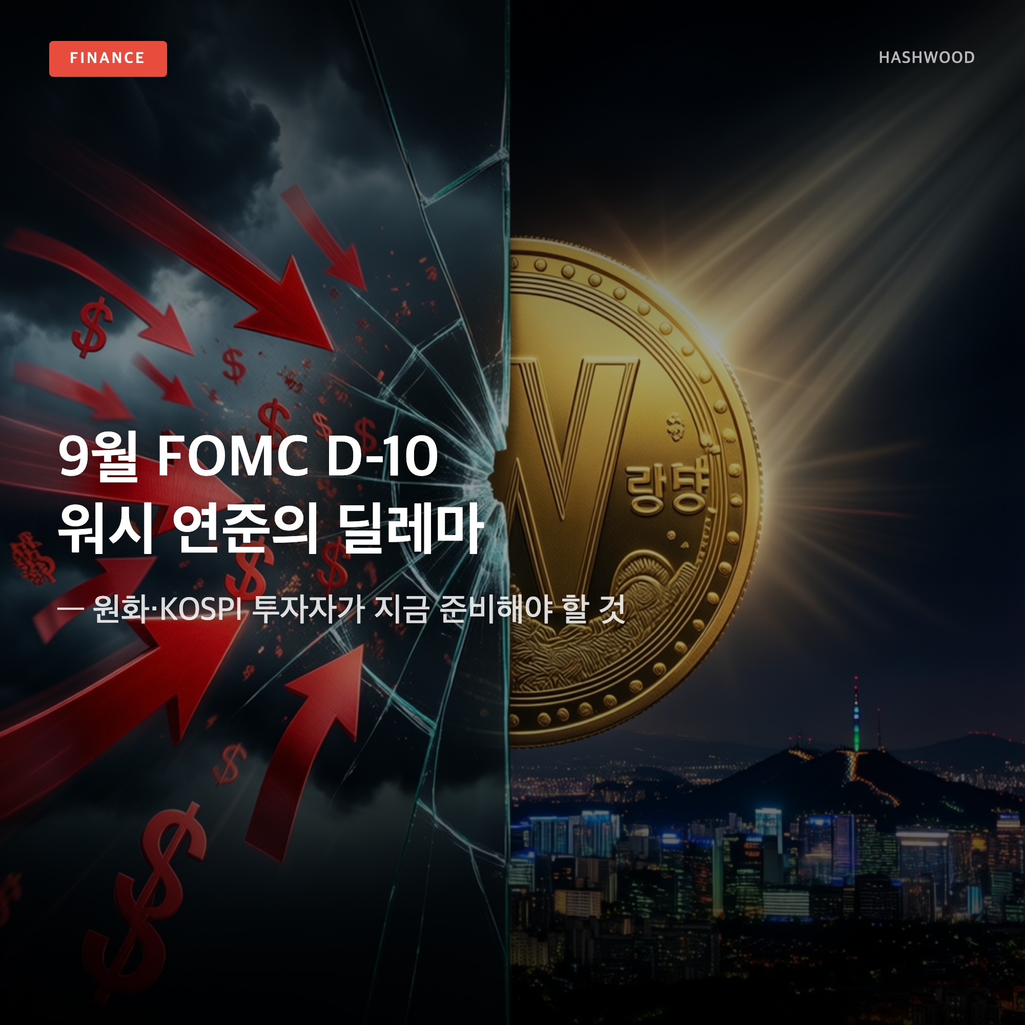 그림: 9월 FOMC D-10 워시 연준의 딜레마 — — 원화·KOSPI 투자자가 지금 준비해야 할 것