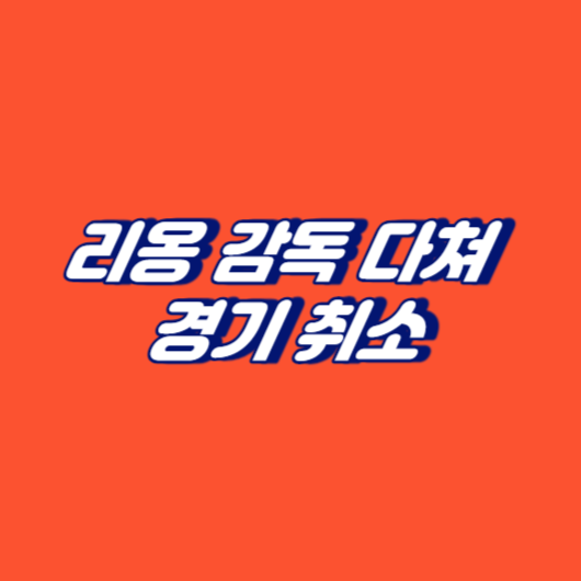 리옹 감독 다쳐 경기 취소