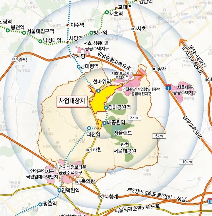 과천과천지구 위치 및 입지