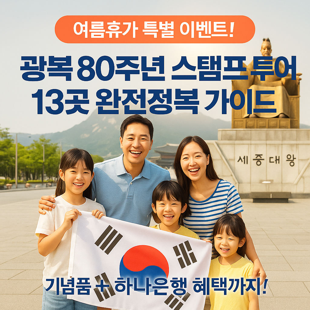 광복 80주년 스탬프 투어 완전정복! 13곳 기념품 받기 (출처 : 정책브리핑)