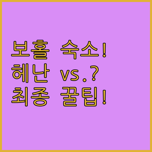 여행 스타일에 딱 맞는 보홀 숙소 찾..