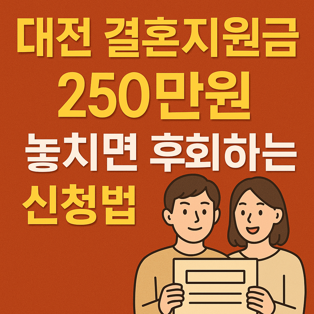 대전 결혼지원금 250만원 신청하기