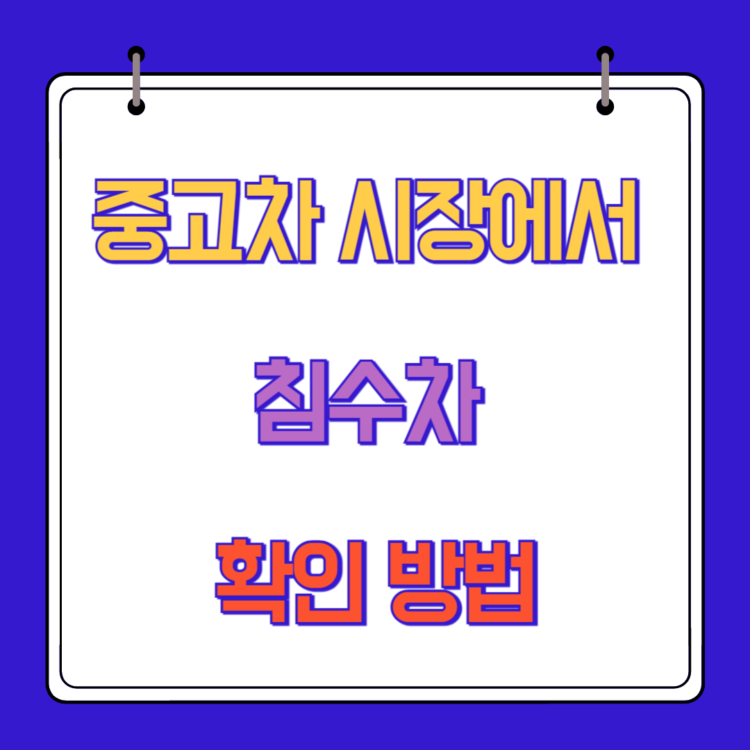 중고차 시장에서 침수차 확인 방법