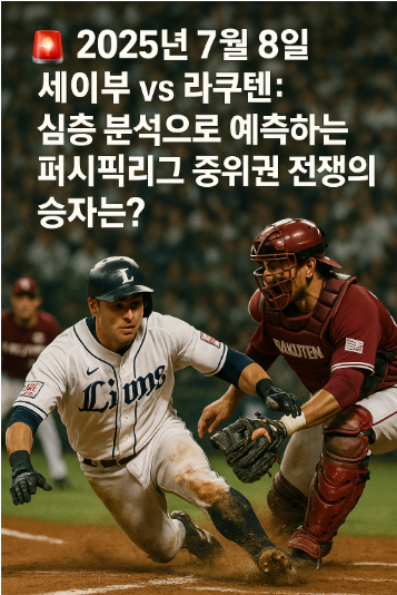 🚨 2025년 7월 8일 세이부 vs 라쿠텐: 심층 분석으로 예측하는 퍼시픽리그 중위권 전쟁의 승자는?