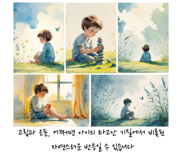 고립과 은둔, 어쩌면 아이의 타고난 기질에서 비롯된 **자연스러운 반응**일 수 있습니다에 관한 그림