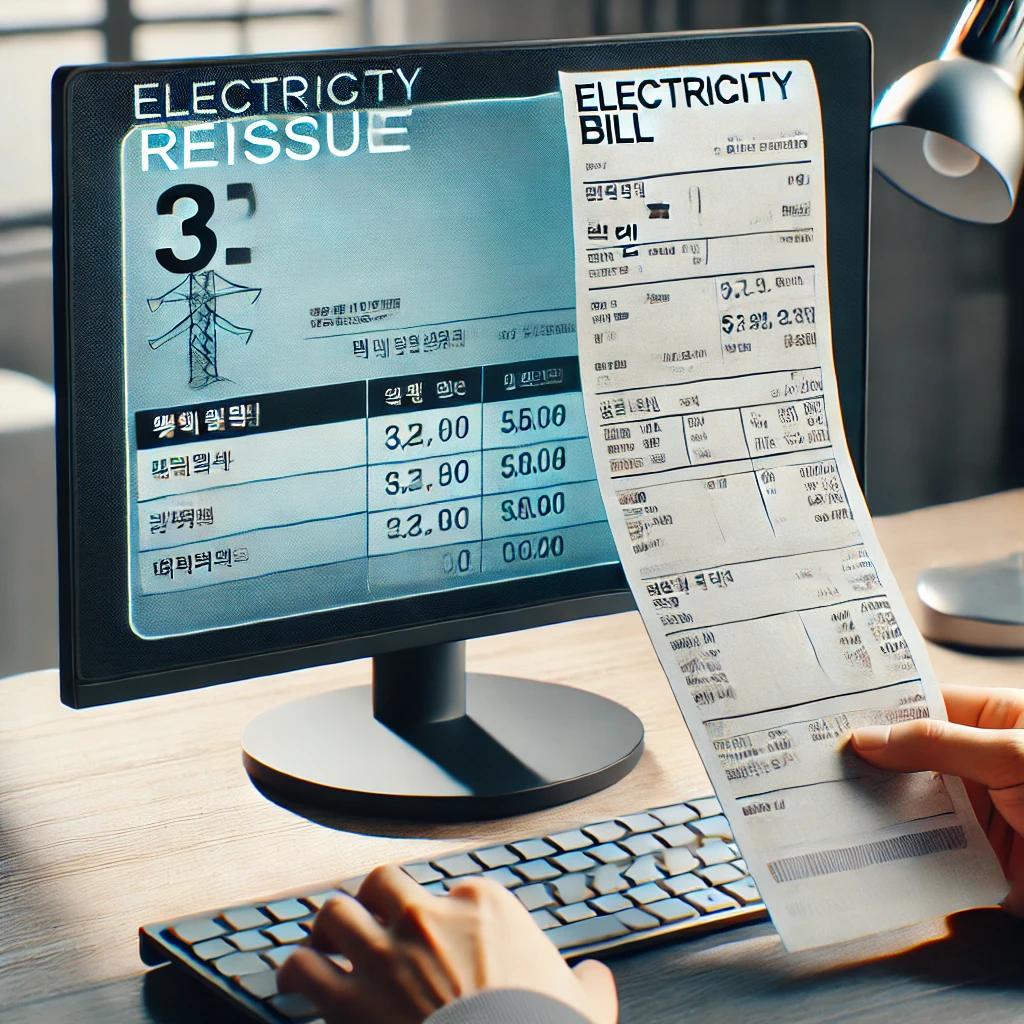 전기요금 고지서 재발급