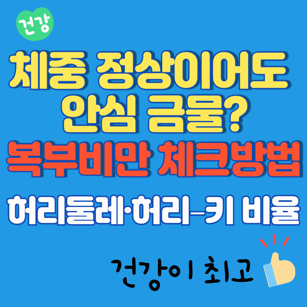 체중 정상이어도 안심 금물? 허리둘레·허리–키 비율로 복부비만 체크