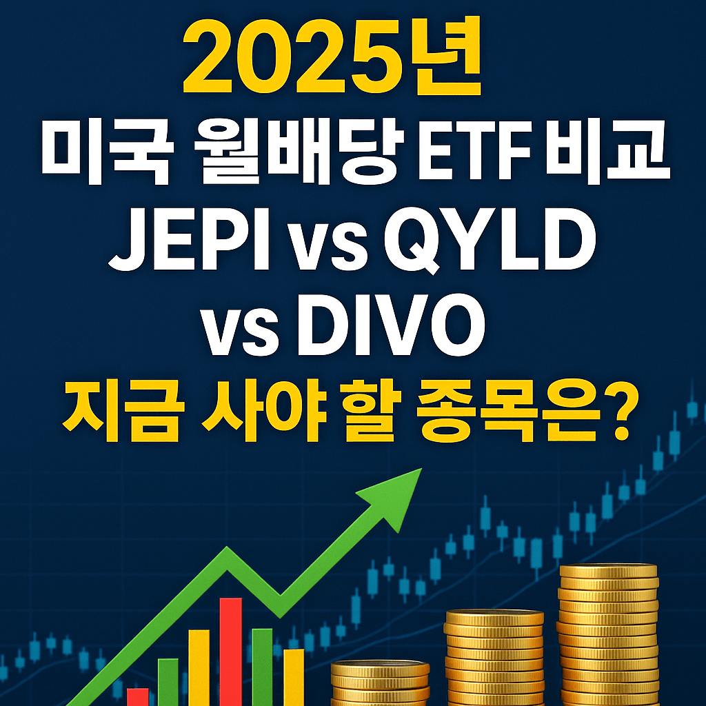 2025년 미국 월배당 ETF 비교: JEPI vs QYLD vs DIVO, 지금 사야 할 종목은?