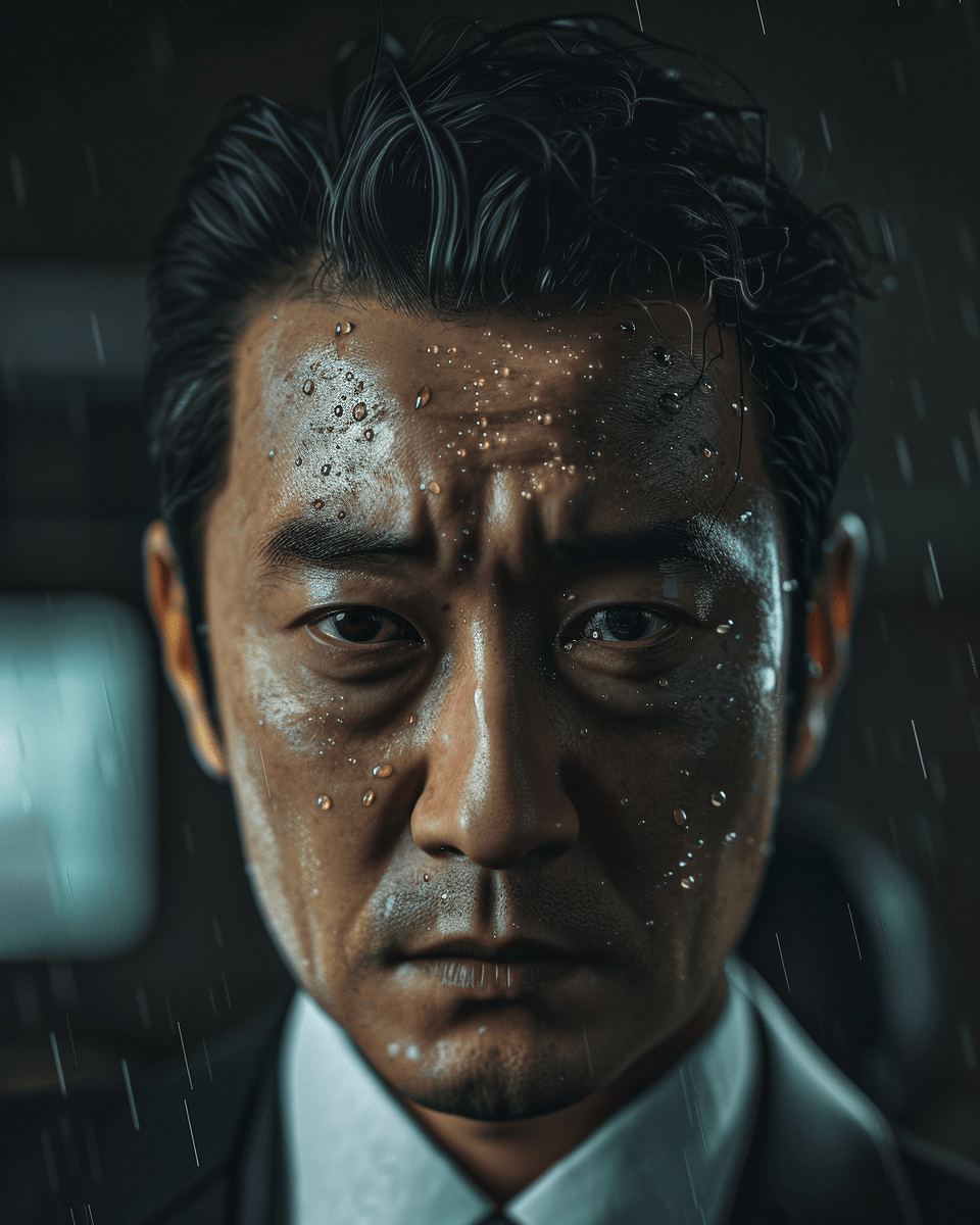 비를-맞고-인상-쓰고-있는-남자