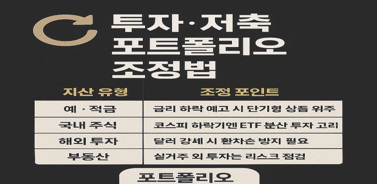 투자와 저축 포트폴리오 조정법 요약 인포그래픽