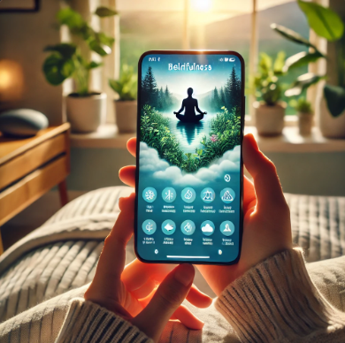 디지털 기기 활용, 스트레스 해소 및 명상 방법 관련 사진