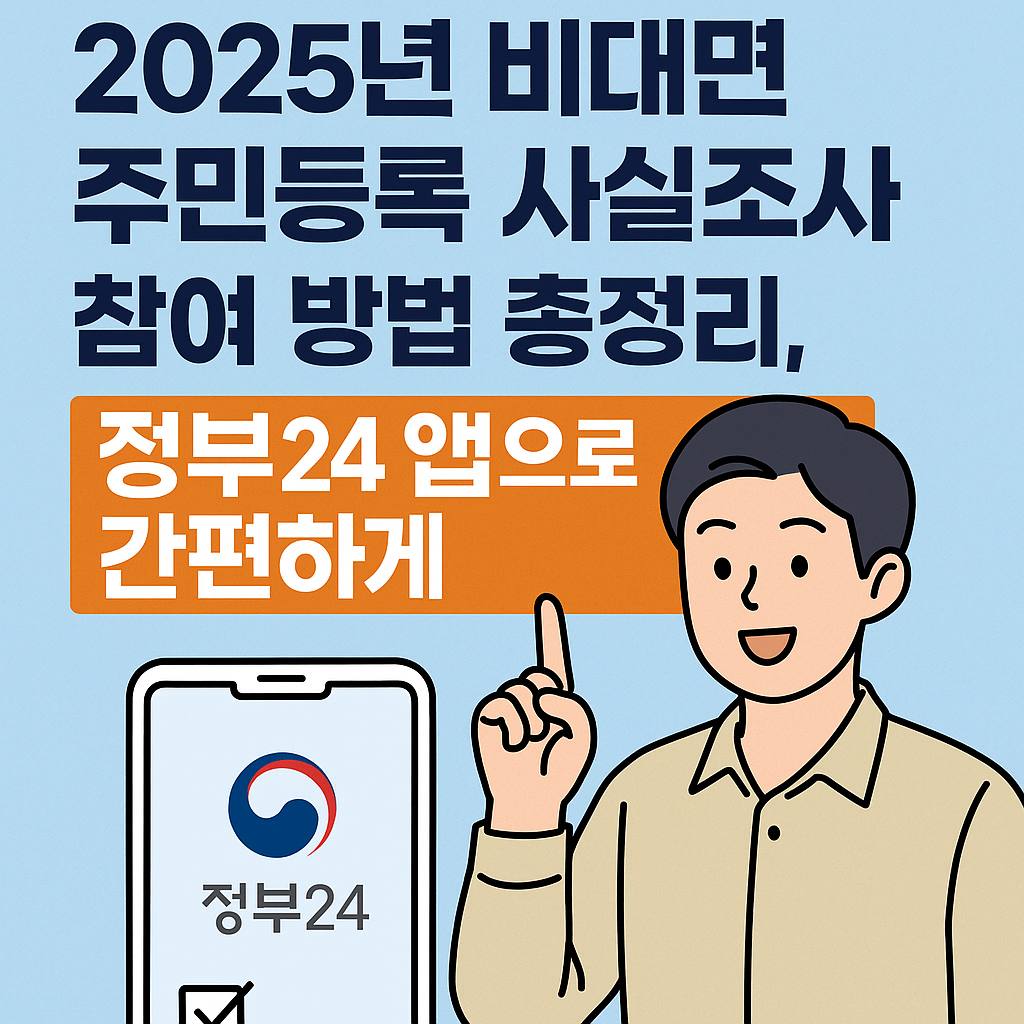 2025년 비대면 주민등록 사실조사 참여 방법 총정리