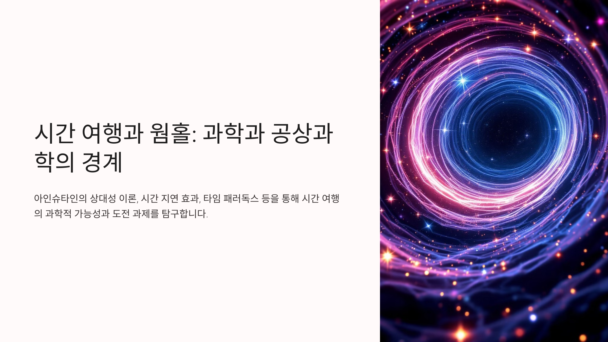 alt=시간 여행과 웜홀