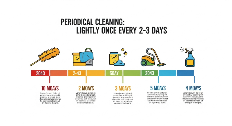 주기적인 청소: 2~3일에 한 번 정도