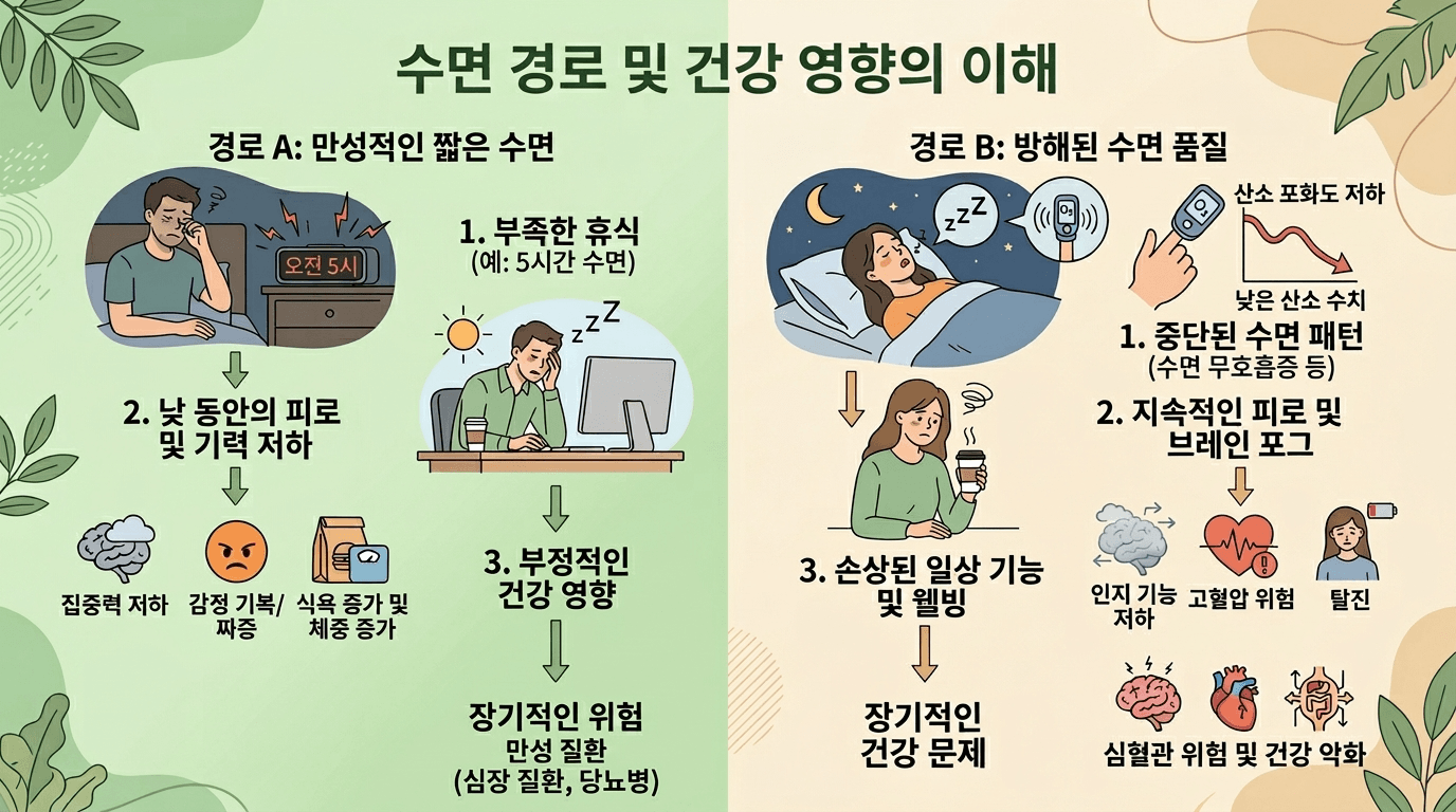 낮 졸림의 원인 분류 일러스트