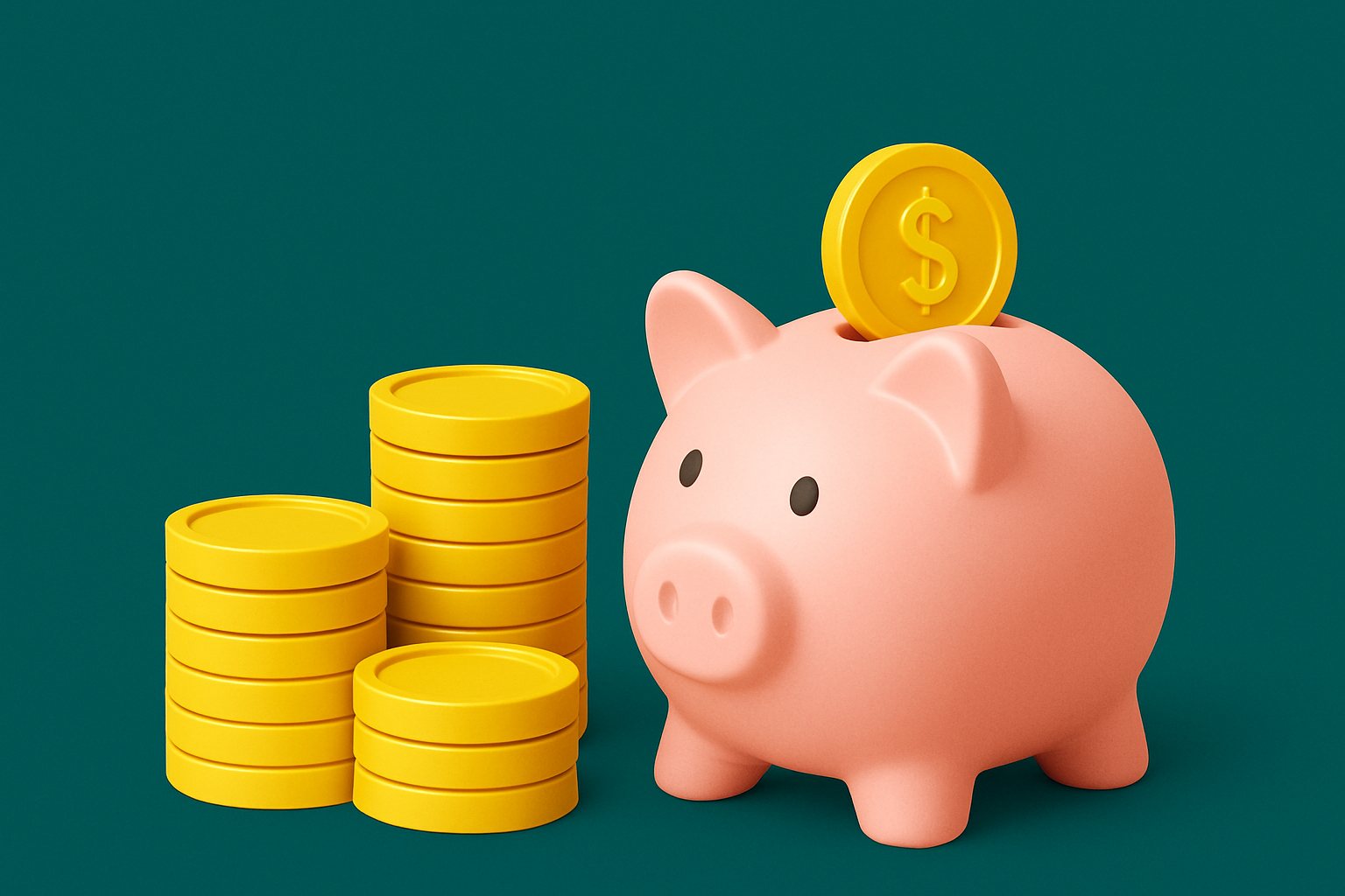 재테크를 설명하는 저금통과 동전을 형상화 한 그림