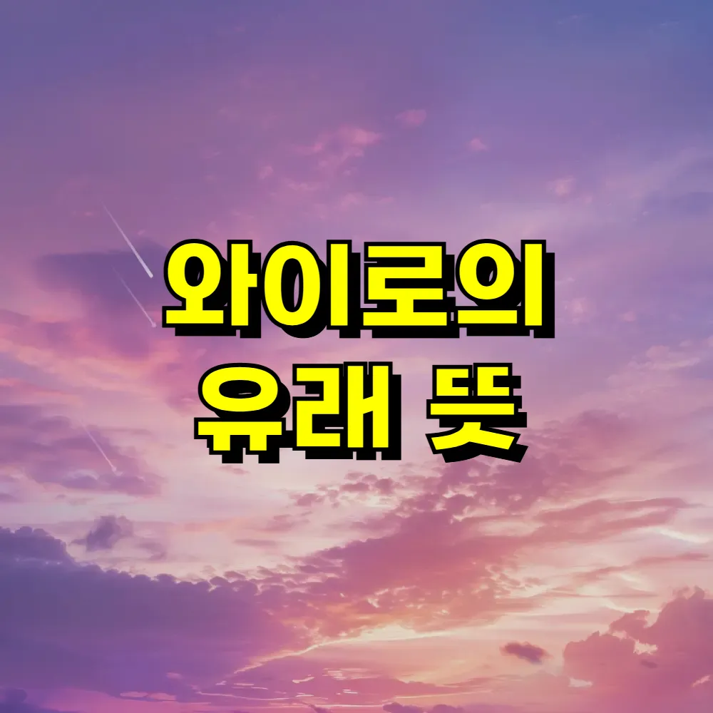 와이로의 유래 뜻