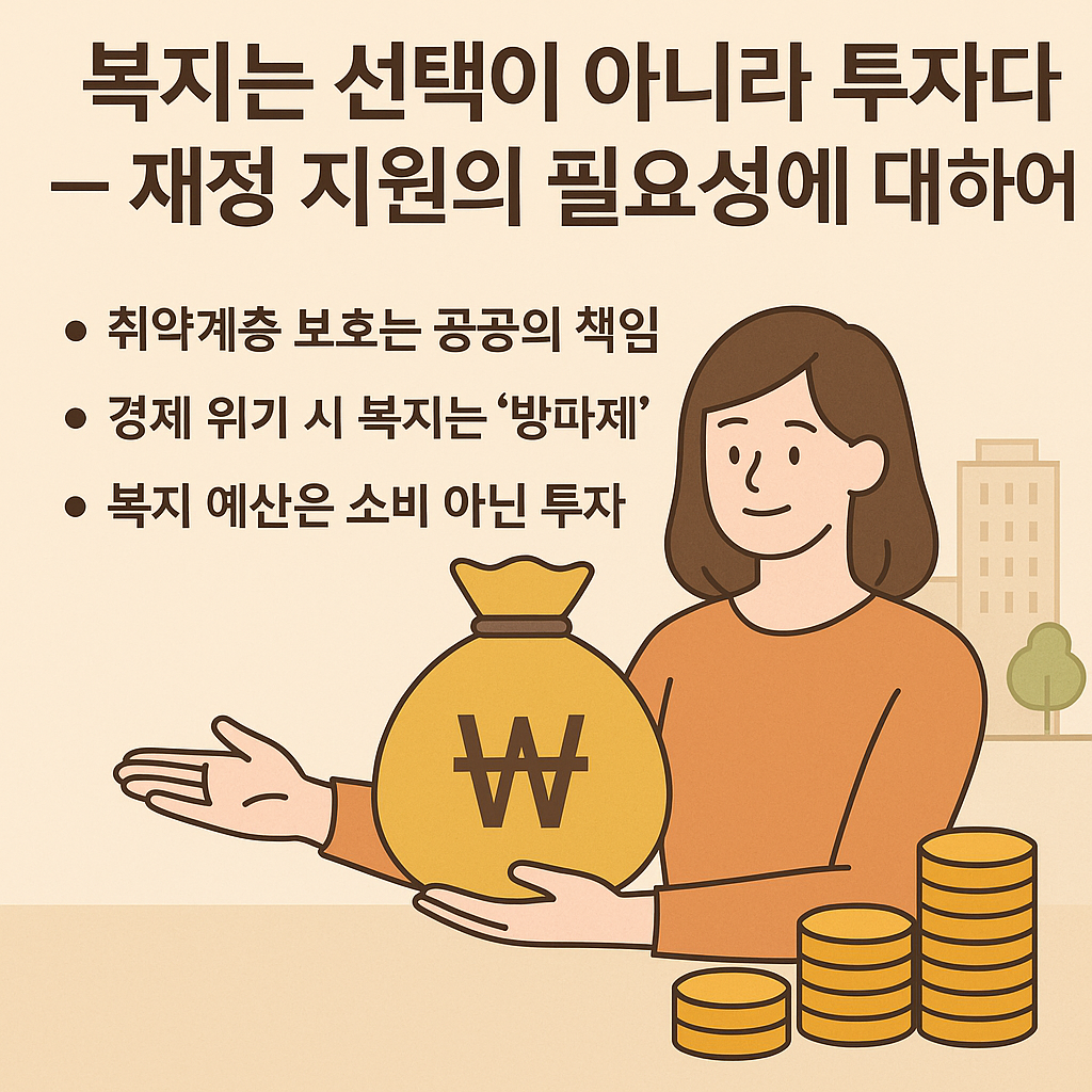 재정 지원의 필요성에 대하여