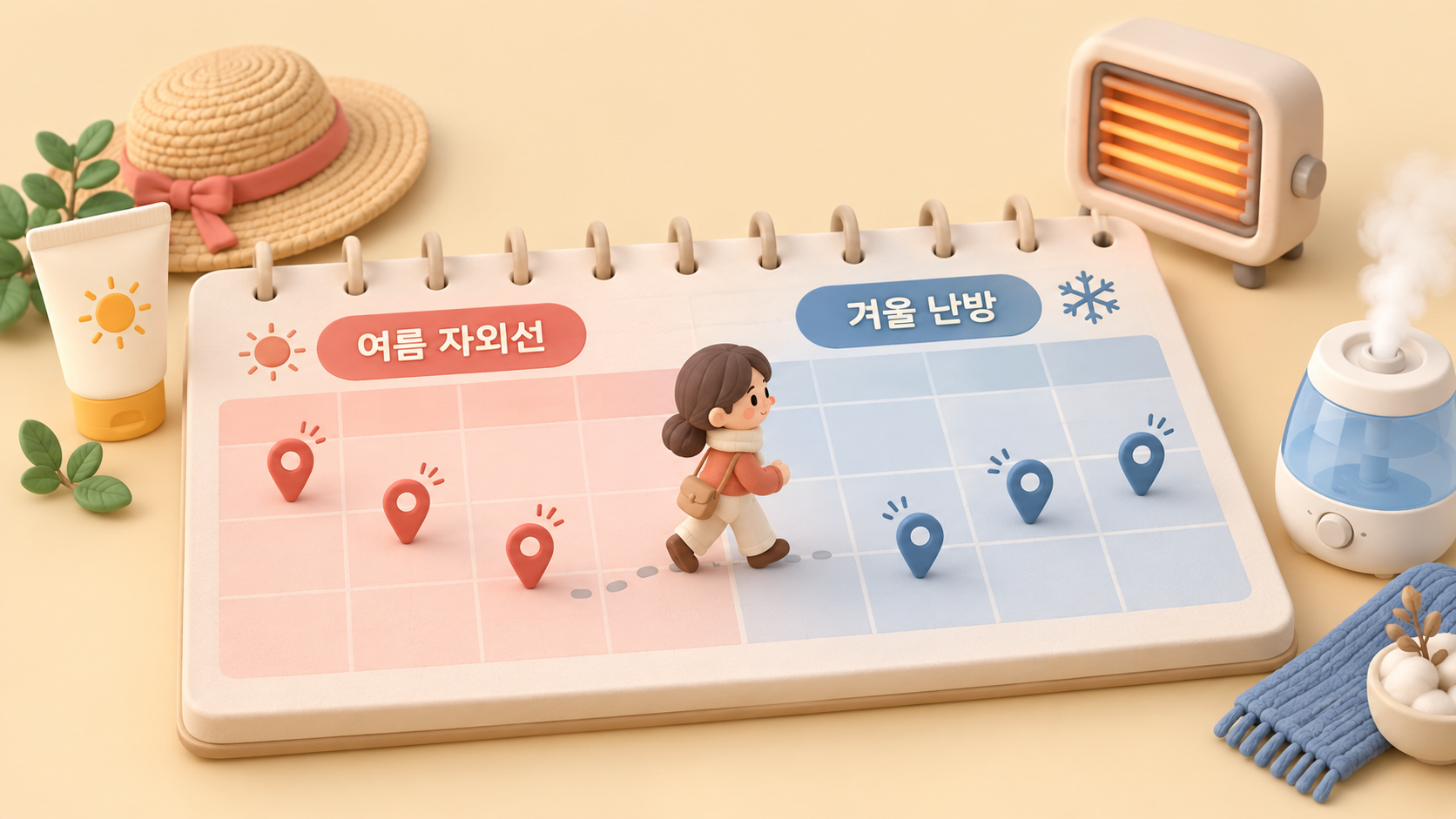 계절별 코 건조 달력