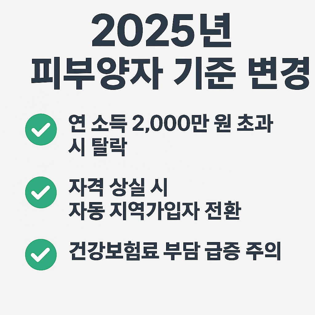 2025년 피부양자 기준 변경 요약 인포그래픽