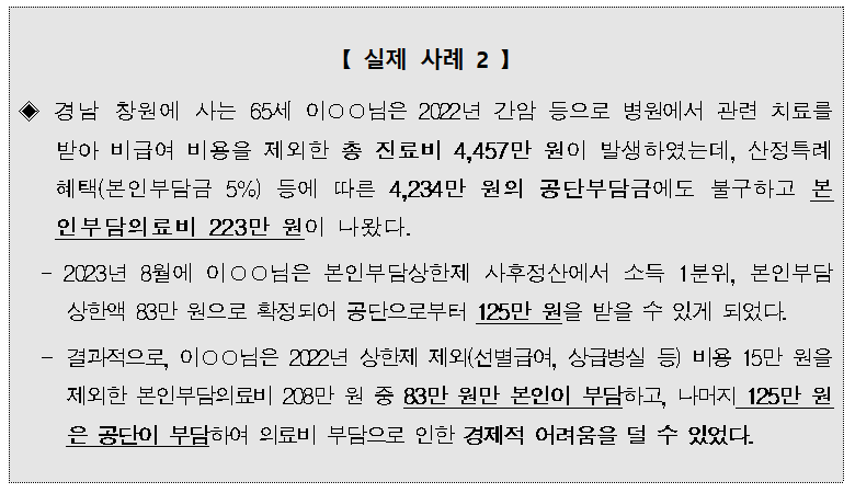 본인부담상한액 초과 의료비 지급대상자 확인방법