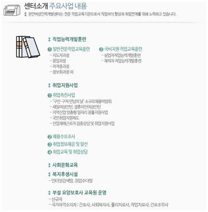 천안 여성인력개발센터