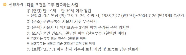 청년 전세 보증료 지원금 신청자격