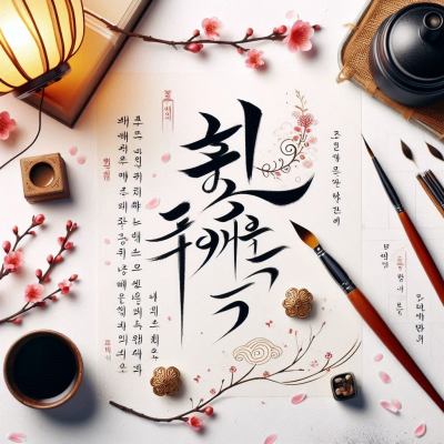 붓글씨로 적힌 한자 작품