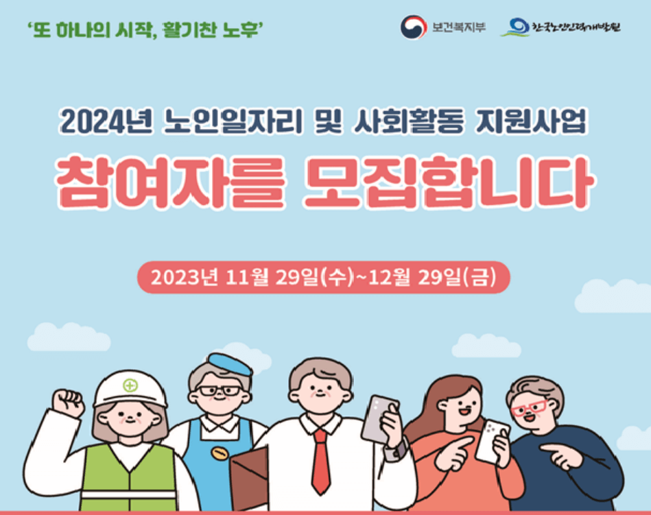 2024년 노인 지원 일자리 수당 기초연금 확대