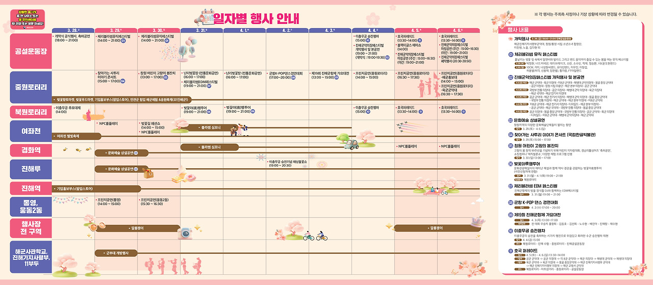 일자별 행사