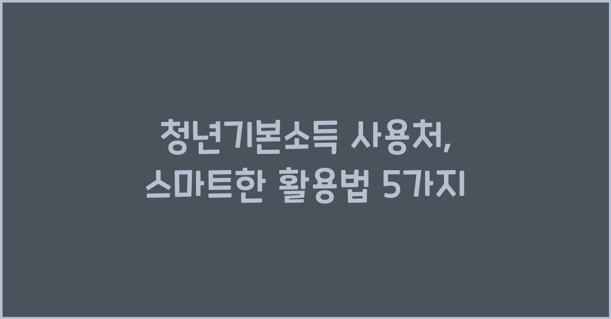 청년기본소득 사용처